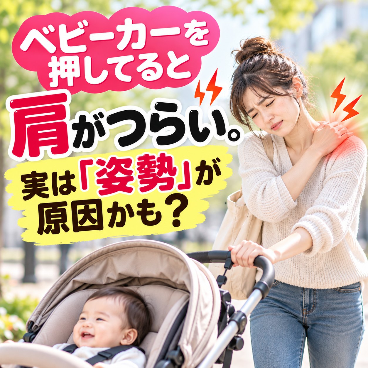 ベビーカーを押すと肩と首がこる産後ママの肩こりと押し方のコツ｜ひなた整骨院