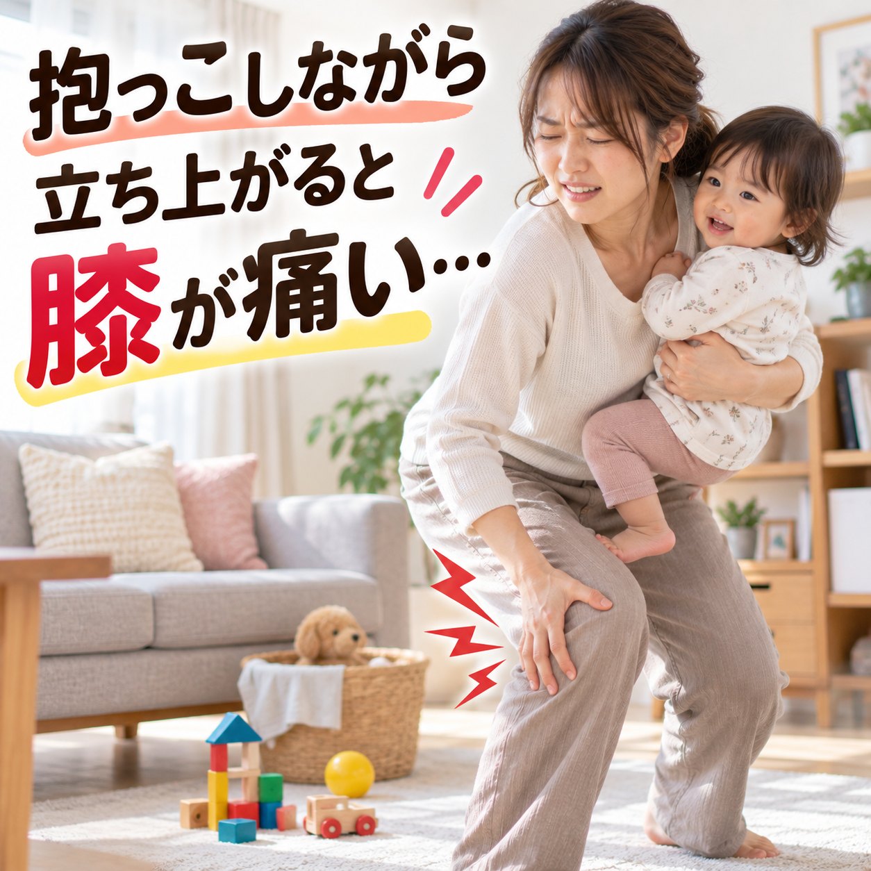 産後の抱っこで膝が痛いママの原因と動き方｜ひなた整骨院