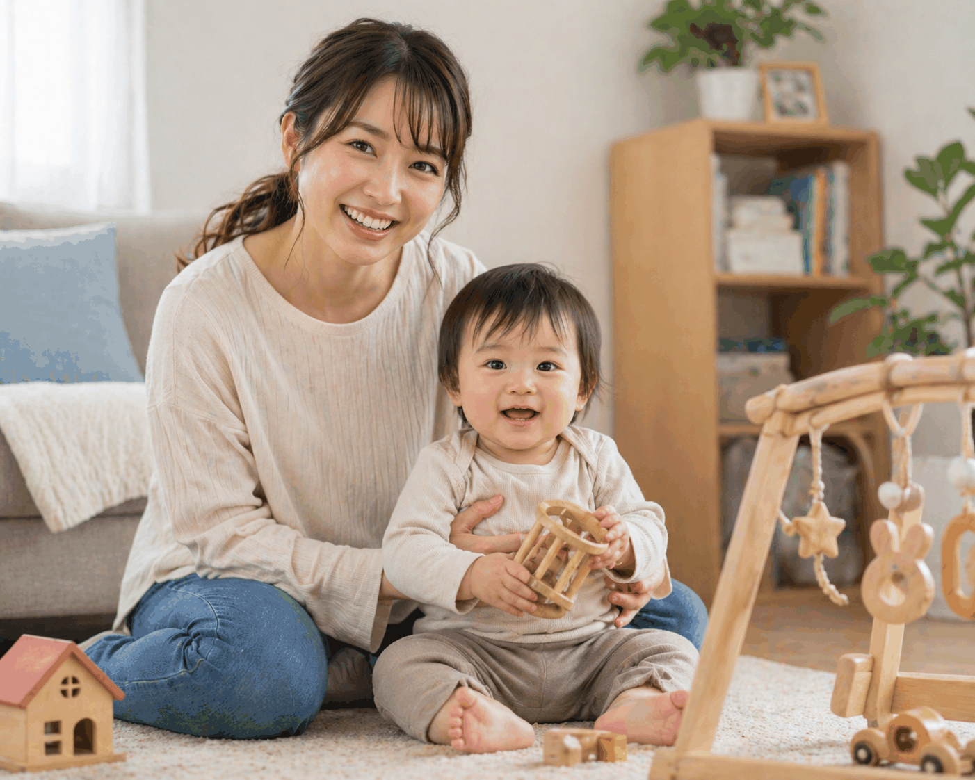 お子さま連れで来院されたお母さまと赤ちゃん